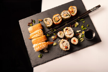 sushi and chopsticks