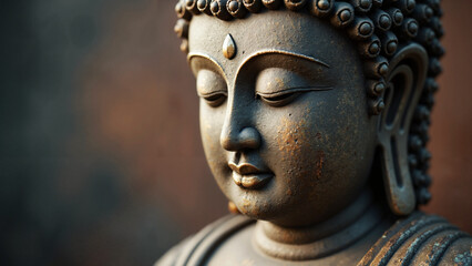 Serene Buddha Portrait Isolated on Transparent Background for Mindfulness and Wellness Projects