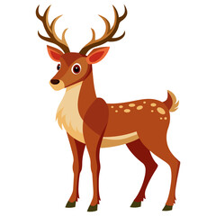 Obraz premium reindeer vector illustration, realistic arctic deer artwork, wildlife and holiday animal design