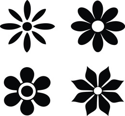 Flower icons set isolated on white background. Flower simple icon. Vector illustration