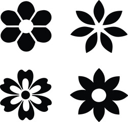 Obraz premium Flower icons set isolated on white background. Flower simple icon. Vector illustration