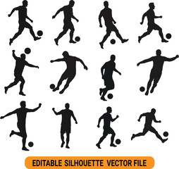 Soccer players silhouettes vector illustration