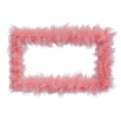ピンクのファーの3DCGフレーム背景 フォトリアルなもふもふの毛皮の長方形