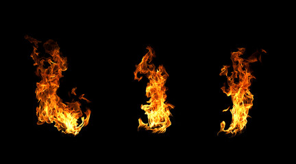 Black background fire, flames with torches and textures with splitting power effect, can grill red, burning with burning smoke and sparks in barbecue grill fire
