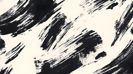 Black brush strokes on a cream colored textured paper