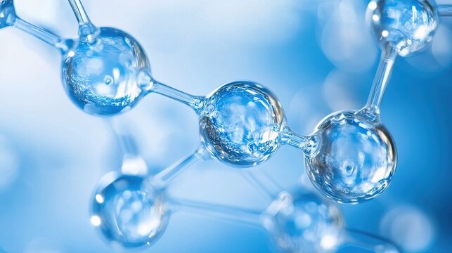 Exploring molecular structures science laboratory high-resolution images blue background close-up view chemical composition - Powered by Adobe