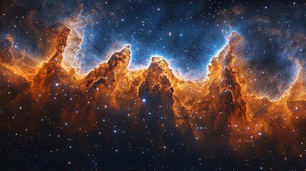 Fototapeta premium Magnificent cosmic structures with vibrant colors and starlight displayed