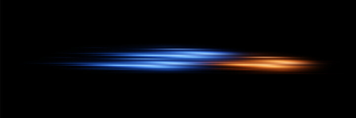 Light effect of horizontal line of light and glare.