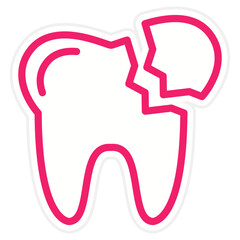 Vector Design Broken Tooth Icon Style