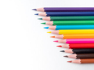 Fototapeta premium color pencils isolated on white background