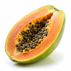 Papaya isolated on transparent background  
