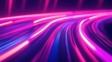Abstract Neon Light Streaks Curved in Dynamic Motion illustration