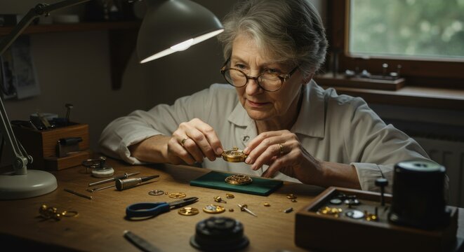 Master Watchmaker Assembling a Luxury Watch