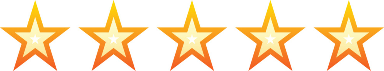 Obraz premium Set of stars rating design elements. Kit of star shapes for ranking interface. Voting symbols from zero to five points. Vector illustration in flat style. Ecommerce flat vector icons