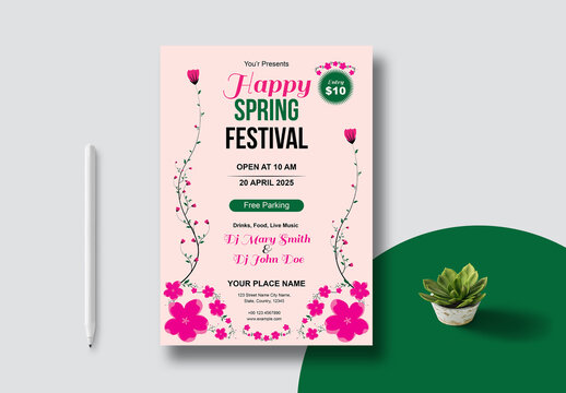 Spring Festival Event Poster Flyer Layout