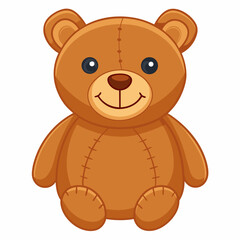 Obraz premium soft plush teddy bear with stitched smile 