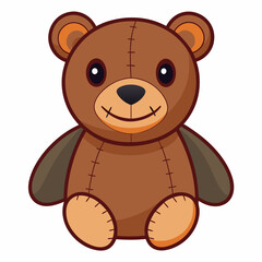 Obraz premium soft plush teddy bear with stitched smile 