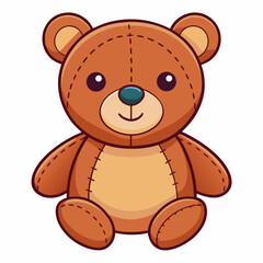 Obraz premium soft plush teddy bear with stitched smile 