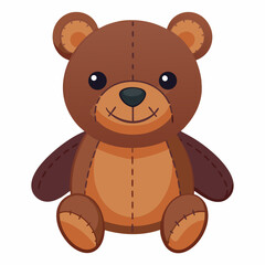 Obraz premium soft plush teddy bear with stitched smile 