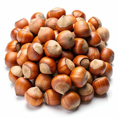 Forest nuts hazelnuts isolated on transparent background  
