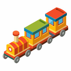 miniature toy train with attached carriages