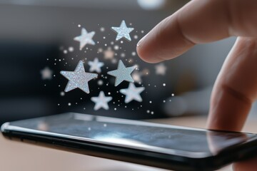 Online review concepts for consumers feature bubble people with comments and ratings to provide feedback for evaluation