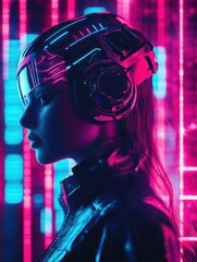 retro futuristic grid synthwave poster background