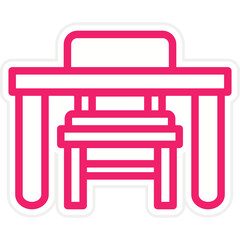 School Desk Icon Style