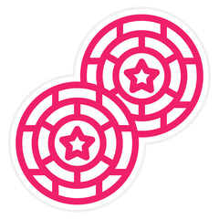 Poker Chip Icon Style