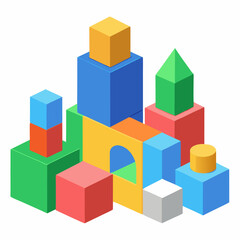 Naklejka premium colorful wooden toy blocks