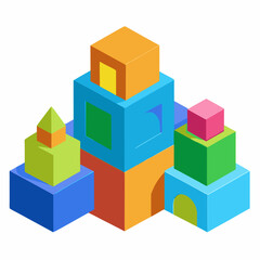 Obraz premium colorful wooden toy blocks