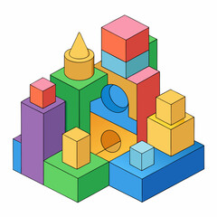 colorful wooden toy blocks