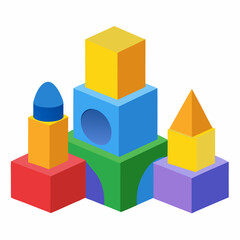 colorful wooden toy blocks