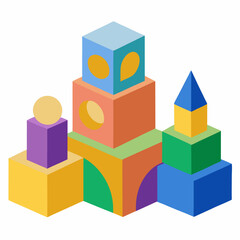 Obraz premium colorful wooden toy blocks