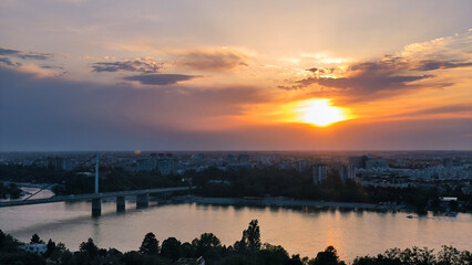 landscape by the Danube river in Novi Sad