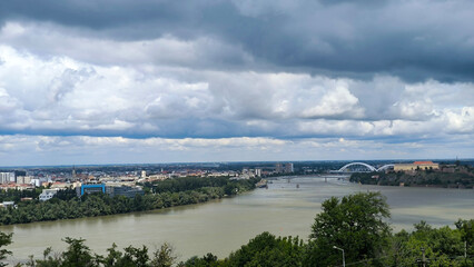 landscape by the Danube river in Novi Sad
