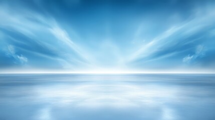 Fototapeta premium Stunning reflection of clouds in calm water under tranquil blue sky