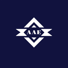 Abstract AAE Monogram Logo Design on Blue Background