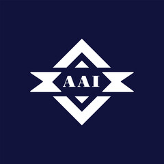 Abstract AAI Monogram Logo Design on Blue Background