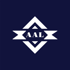 Abstract AAL Monogram Logo Design on Blue Background