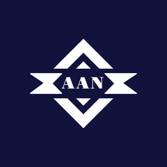 Abstract AAN Monogram Logo Design on Blue Background