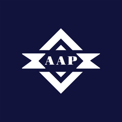 Abstract AAP Monogram Logo Design on Blue Background