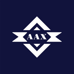 Abstract AAX Monogram Logo Design on Blue Background