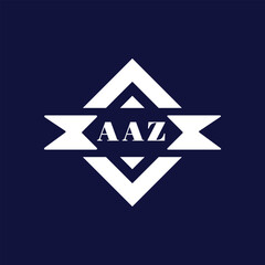 Abstract AAZ Monogram Logo Design on Blue Background