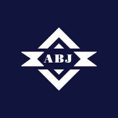Abstract ABJ Monogram Logo Design on Blue Background