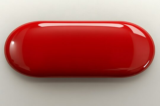 A glossy red oblong shape resting on a neutral background