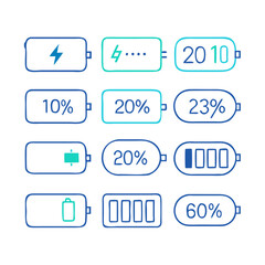 Battery Charge Icons Set