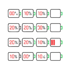 Battery Charge Icons Set