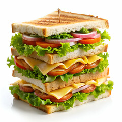 Tasty club sandwich isolated on transparent background  
