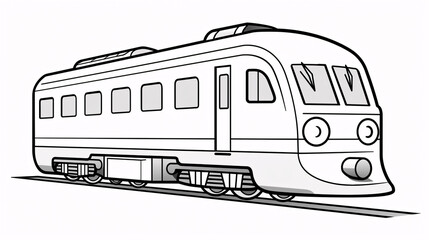 A black and white minimalist kids' coloring page featuring a simple train drawing, perfect for creative fun.